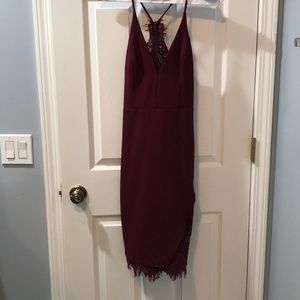 Astr lace maroon dress
